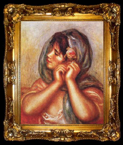 framed  Pierre Renoir Gabrielle with Rose, ta009-2